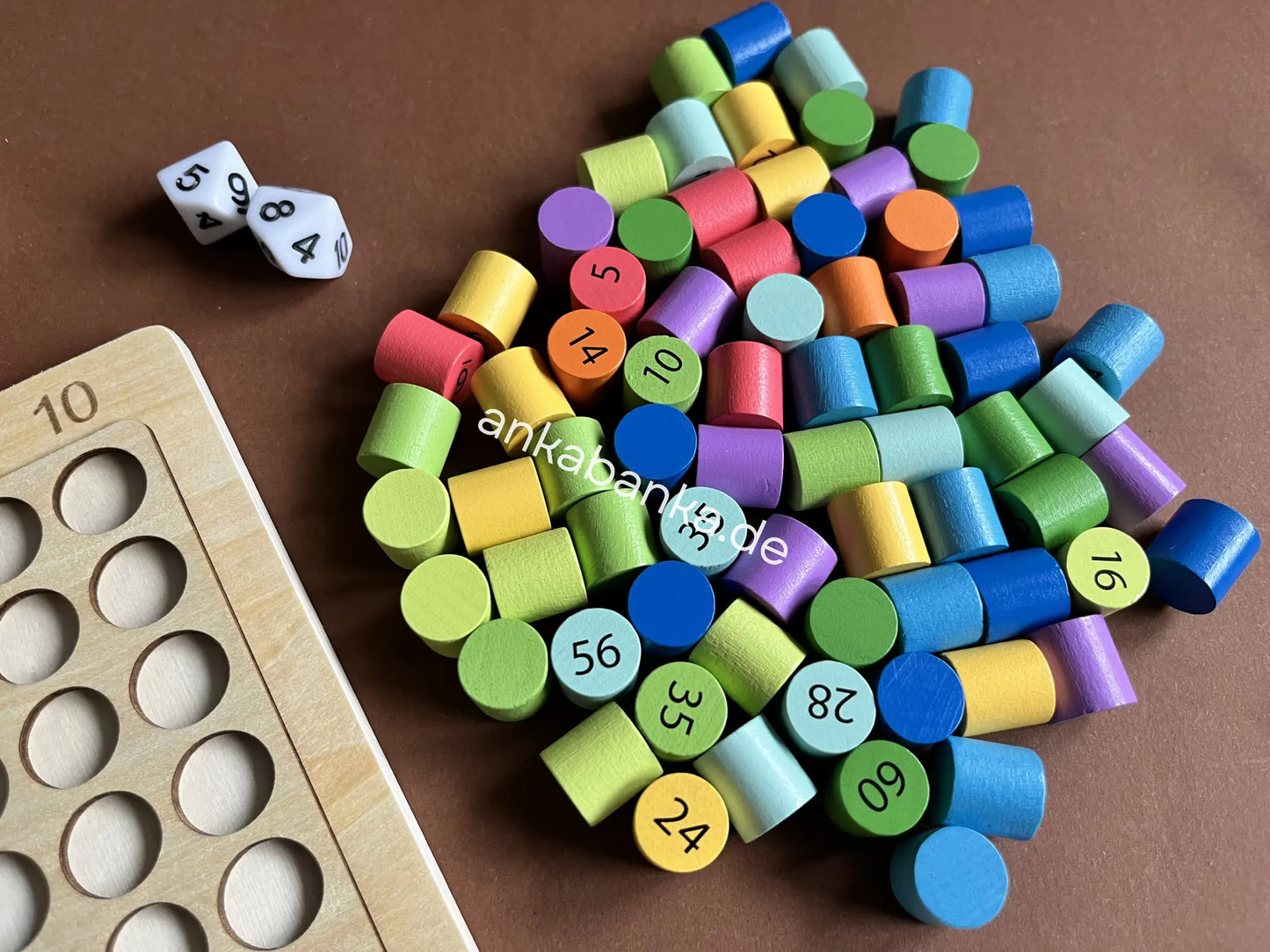 Montessori Einmaleins Spiel mit Anleitung anka banka 100 Chips