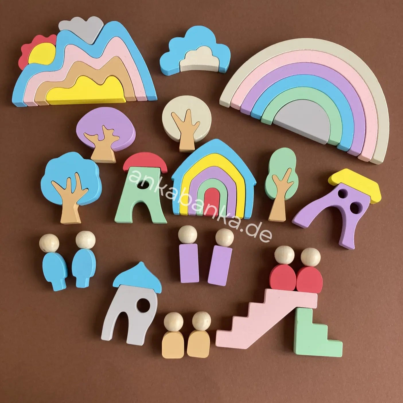 Montessori Fantasiestadt Pastel Farben Anka Banka