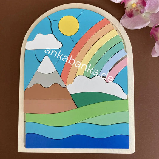 Montessori Deko Puzzle mit Berg und See anka banka