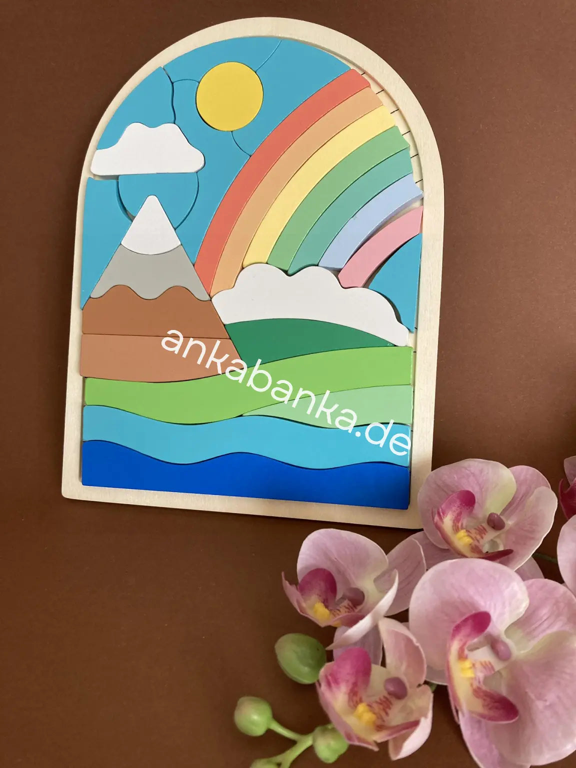 Montessori Deko Puzzle mit Berg und See Geschenk weihnachten 