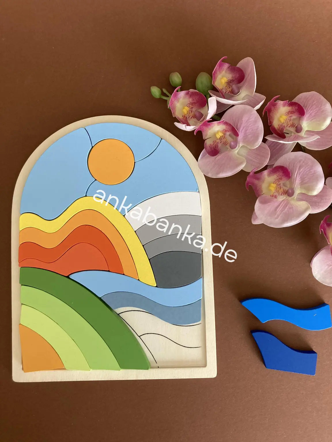 Montessori Deko Puzzle mit Regenbogen anka banka