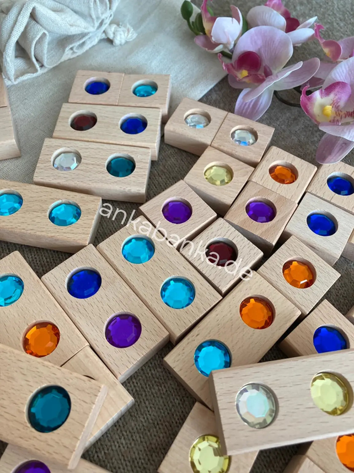 Montessori Funkelsteine Bausteine Anka Banka Weihnachten geschenk ideen Close up