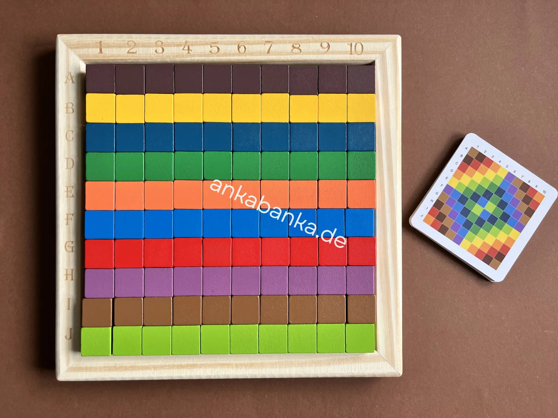 Montessori Pixel Matrix Puzzle Anka Banka mit Karten