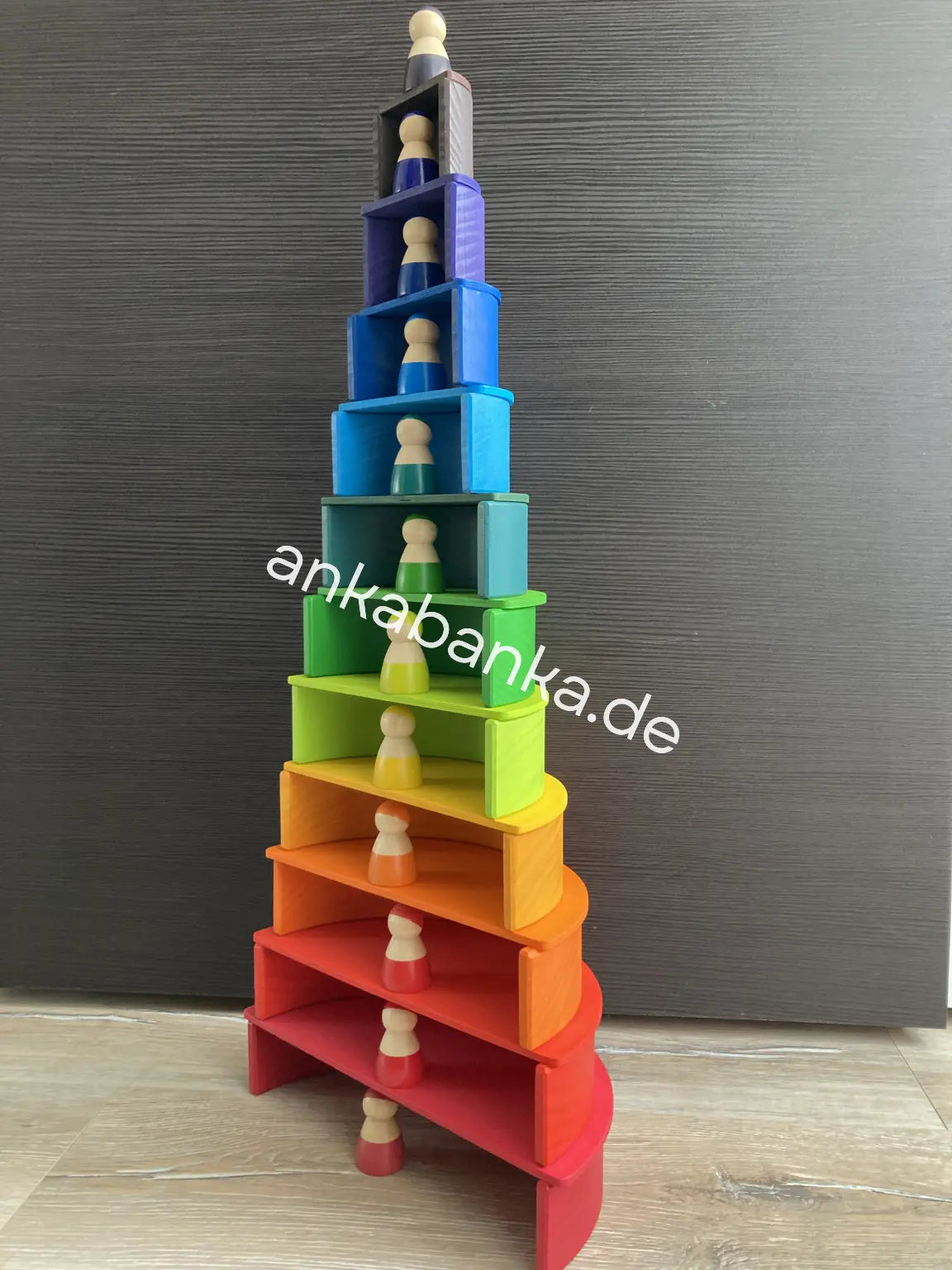 Montessori Regenbogen Set anka banka Turm Seite