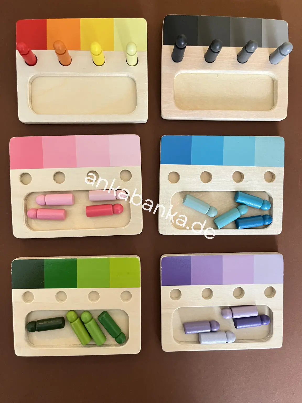 Montessori Zylinder Spiel fur Farben lernen anka banka Geschenk Weihnachten für Kinder